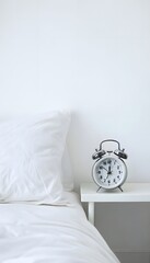 alarm clock on bed
Bed and Clock in the Bedroom
Cozy Bed with Timeless Clock
Bed and Clock Duo