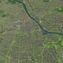Obraz premium 3D illustration of city and urban in Warsaw Poland