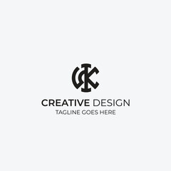 Obraz premium Creative S I K lettermark minimal Logo Design