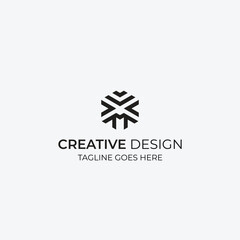 Creative  lettermark Hexagon minimal Logo Design