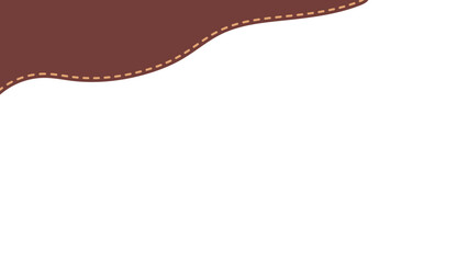 abstract wavy leather illustration. brown color wavy background with dash line details.