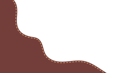 abstract wavy leather illustration. brown color wavy background with dash line details.