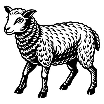 recommend clip art: Line art sheep vector, line cut sheep, silhouette vector illustration. sheep line art silhouette sketch black and white