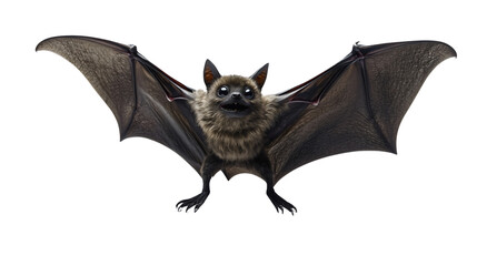 A terrifying vampire bat with long wings and a furry face, transparent, a nocturnal creature that emerges only at night.