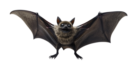 A terrifying vampire bat with long wings and a furry face, transparent, a nocturnal creature that emerges only at night.
