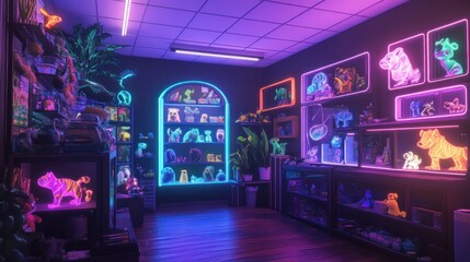 Obraz premium Neon Animal Toy Shop
