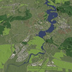 3D illustration of city and urban in Canberra Australia