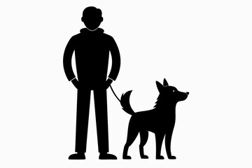 a men with a Dog Silhouette