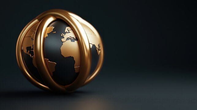 Golden Globe Encircled by Oil Pipelines Symbolizing Global Energy Landscape