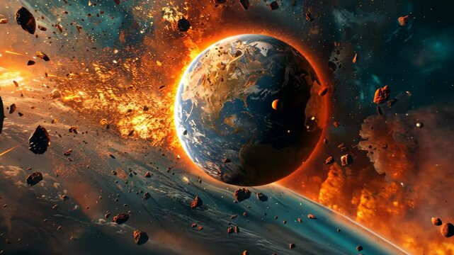 Exploring the explosive events surrounding planet Earth's destruction in a distant universe