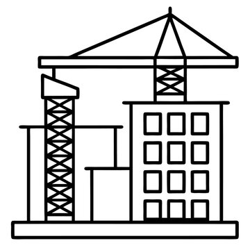 recommend clip art: construction building outline coloring book page line art drawing