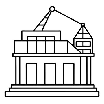 recommend clip art: construction building outline coloring book page line art drawing