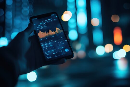 Advisor using AI-generated reports to offer personalized investment advice â€“ Gen Z client receiving insights on their phone in real-time, trust and innovation in financial tech, digital finance