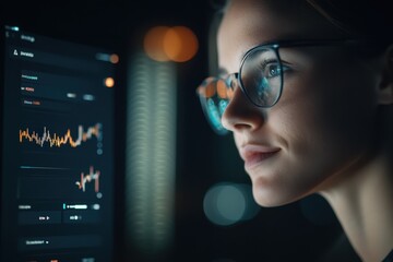 Close-up of a personalized investment dashboard tailored for a Gen Z user â€“ Advisor offering tips via chat to adjust risk levels, empowering youth in financial decisions, digital platforms