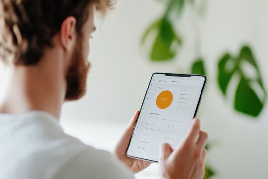 Close-up of a personalized investment dashboard tailored for a Gen Z user â€“ Advisor offering tips via chat to adjust risk levels, empowering youth in financial decisions, digital platforms
