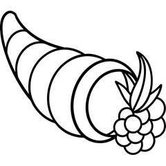 cornucopia outline coloring book page line art drawing