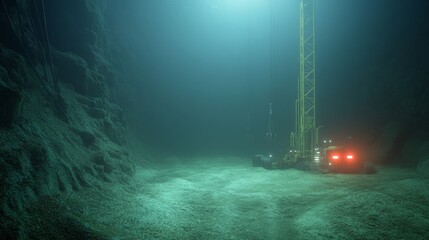 Offshore Drilling Rig in Deep Ocean.