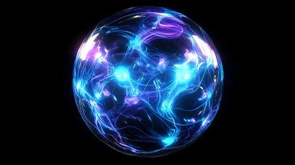A glowing orb of light, with pink and blue energy swirling inside.