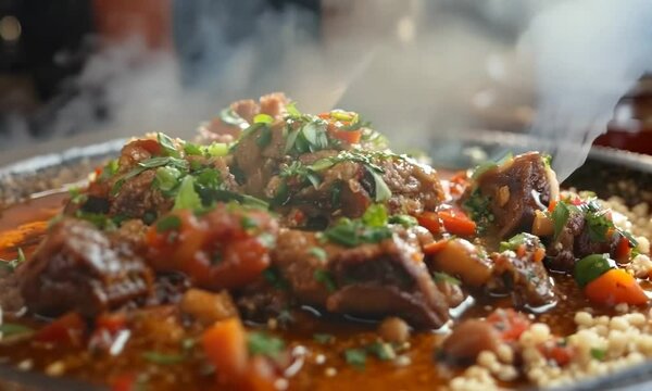 Moroccan lamb tagine with couscous, Video