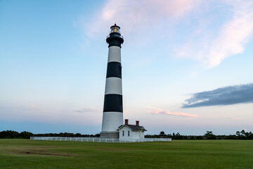 Bodie Island Lighthouse at sunset, Outer Banks, North Carolina