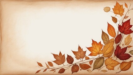 Autumn frame in leaf, background