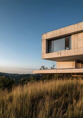 Modern Concrete House With A View