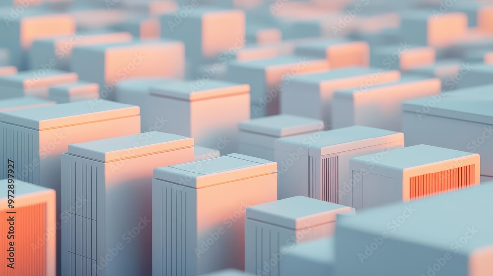 Wall mural futuristic factory with modular and scalable design, advanced engineering concept, minimalistic yet 