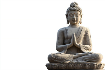 Fototapeta premium buddha statue isolated on white background, Worship person prayer buddha