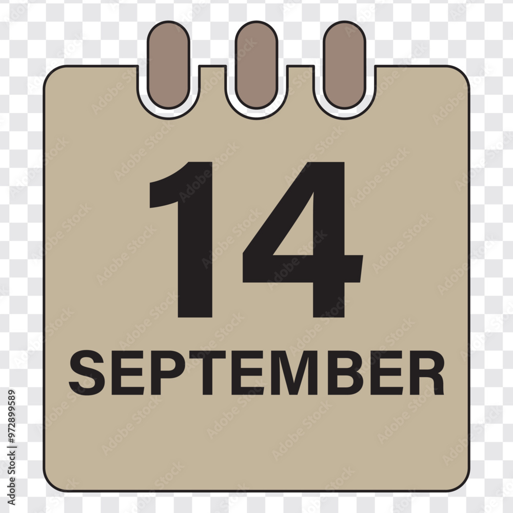 Wall mural September 14 calendar flat icon