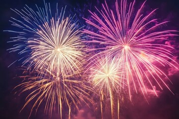 Fototapeta premium Lively pyrotechnics display for the commemoration of the independence day festivity