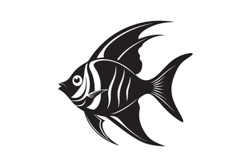 Angelfish  silhouette vector illustration, Angelfish  silhouette vector , Angelfish  silhouette PNG 