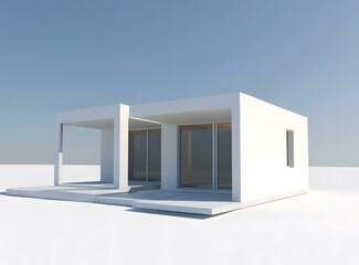Modern Minimalist White House Design Illustration
