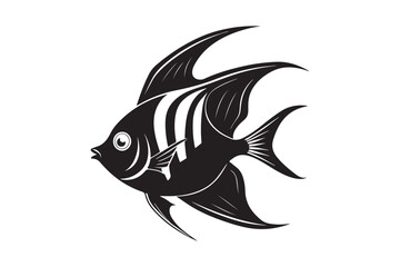 Angelfish  silhouette vector illustration, Angelfish  silhouette vector , Angelfish  silhouette PNG 