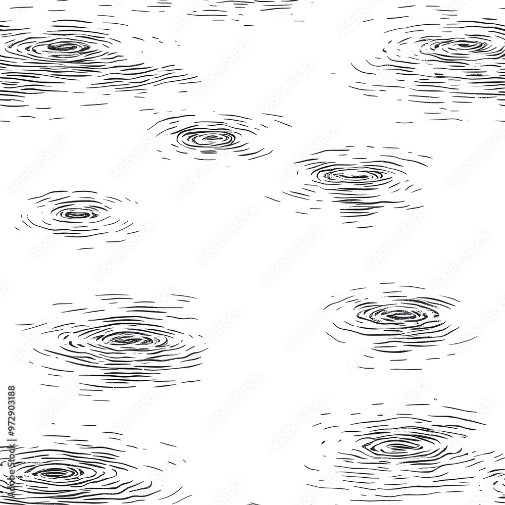 Poster hand drawn water ripples pattern