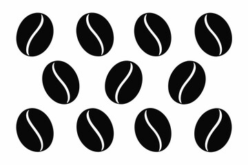 Coffee bean icon set, Caffeine vector symbol isolated on white background
