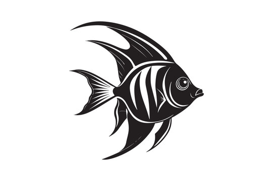 recommend clip art: Angelfish  silhouette vector illustration, Angelfish  silhouette vector , Angelfish  silhouette PNG 