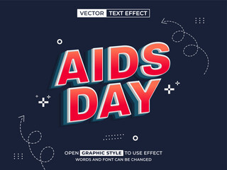 aids day editable text, font effect, 3d text for title