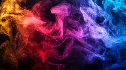 Fototapeta premium Swirling colored smoke on a black background.