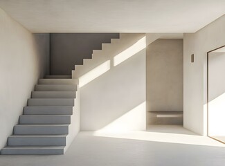 Obraz premium Modern Minimalist Staircase Interior Design