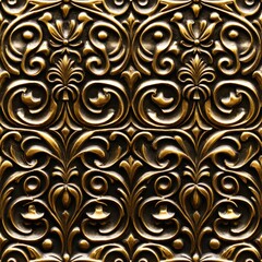 Close-up view of a metal plate featuring an intricate design