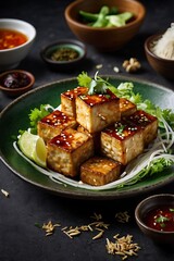 Fresh Croissant and Cup of Cappuccino with beautiful cream latte art