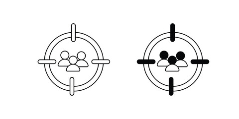 target audience set icon with white background vector stock illustration