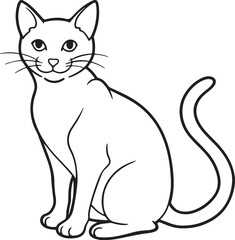 Silhouette of a black cat on a white background, exemplifying stylish vector art illustration
