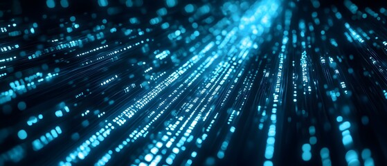 Fototapeta premium A digital image of an abstract representation of advanced data cables. Glowing with light and connected to each other in the form of long tubes. Represents the flow of information in future technology