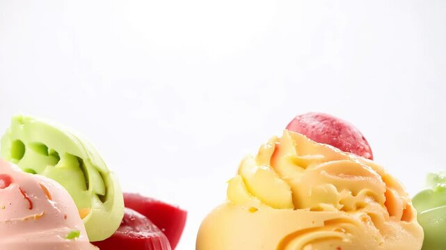 scrumptious cupcakes with frosting, each with a different flavor.
