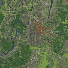 3D illustration of city and urban in Vilnius Lithuania