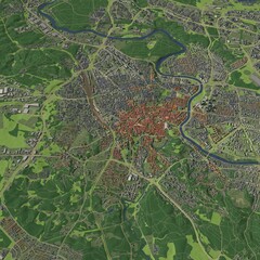 3D illustration of city and urban in Vilnius Lithuania