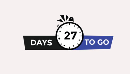 27 days to go Countdown number banner templates. time icon. Vector Illustration 