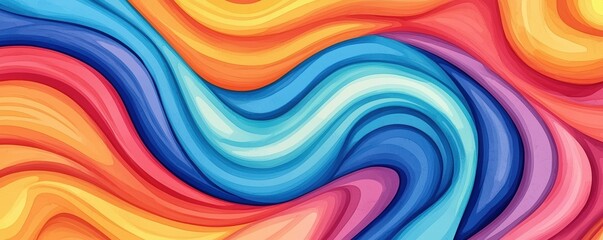 Fototapeta premium Psychedelic patterns, swirling lines and bold colors, eye-catching, watercolor style