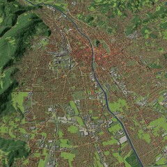 3D illustration of city and urban in Graz Austria